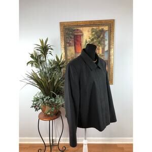 Talbots Women Plus 100% Wool Jacket Gray Pocket Full Zip Closur Clueless Preppy